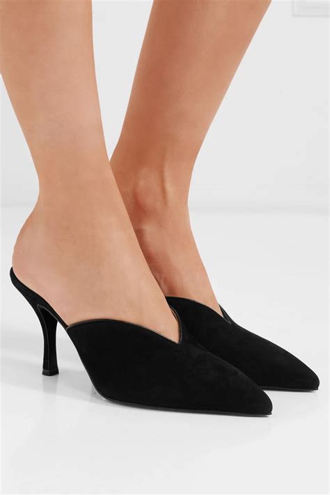 prada black suede mules|prada mules for women.